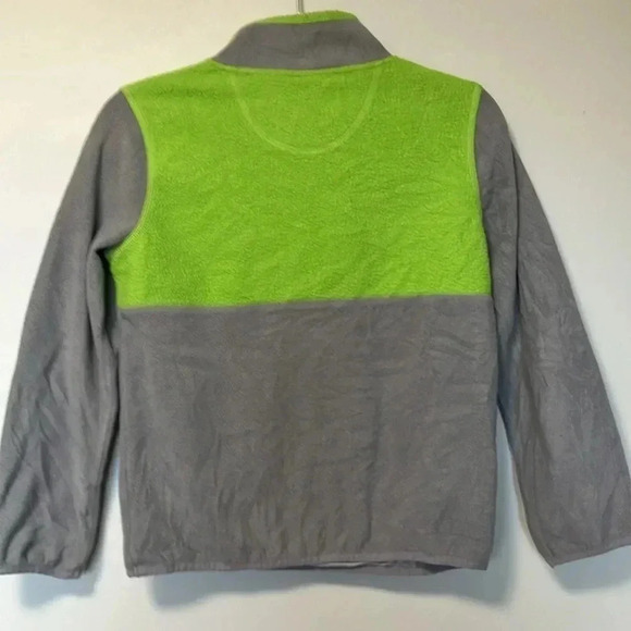 L.L. Bean neon green grey halo zip fleece  pullover - Picture 5 of 7